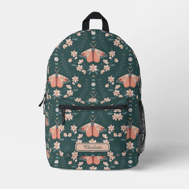 Sac À Dos Imprimé Chic Girly Boho Floral Luna Moth Daisy Floral (Recto)