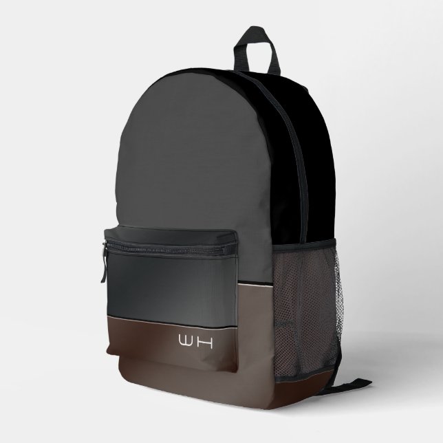 Sac À Dos Imprimé Chic moderne affaires noir (Coin arrière droit)