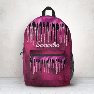 Sac À Dos Imprimé Chic rose vif noir paillettes monogramme