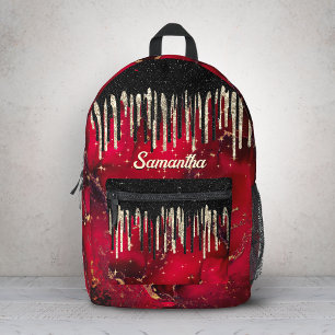 Sac À Dos Imprimé Chic rouge noir paillettes monogramme imprimé