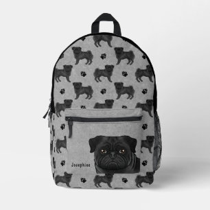Sac À Dos Imprimé Chien Carlin Noir Motif De Tapisserie Design Avec