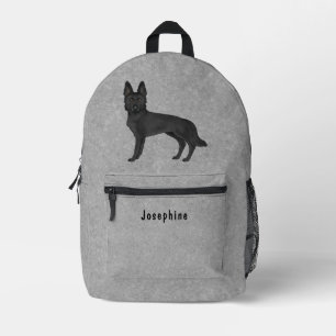 Sac À Dos Imprimé Chien de berger allemand noir dessin animé avec te