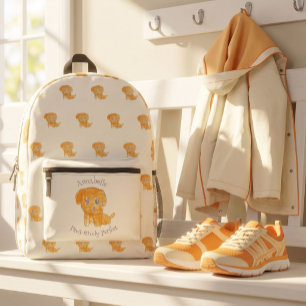 Sac À Dos Imprimé Chien en or Mignon Parfaitement Mignon Art pour En