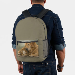 Sac à dos imprimé chien et chat se reposant ensemb