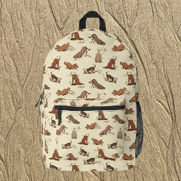 Sac À Dos Imprimé Chiens de fouille - motif de vacances de plage.