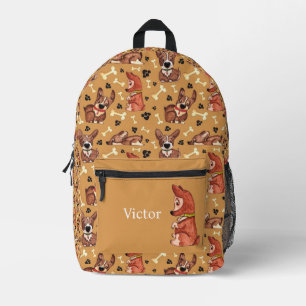 SAC À DOS IMPRIMÉ CHIENS MOTIFS EMPREINTES DE PATTES ET DOG BONES MO