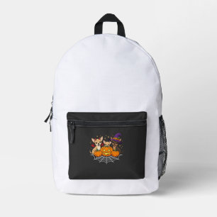 Sac À Dos Imprimé Chihuahua Halloween Citrouille Sorcière Chien Desi