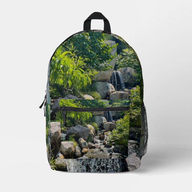 Sac À Dos Imprimé Chute d'eau envoûtante Harmonie verte pacifique (Recto)