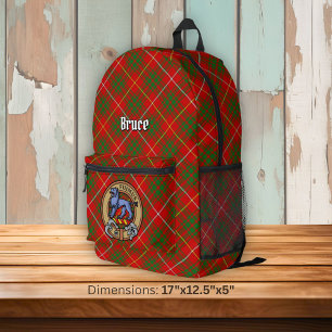 Sac À Dos Imprimé Cimier du clan Bruce sur tartan