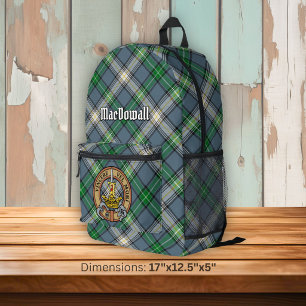 Sac À Dos Imprimé Cimier du clan MacDowall sur tartan