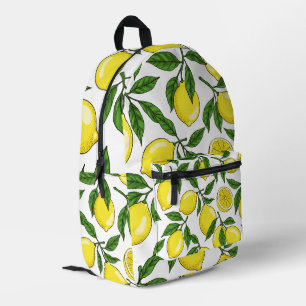 Sac À Dos Imprimé Citron Botanique Sans Seamless - Main Tirée