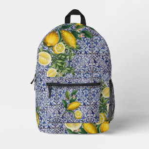 Sac À Dos Imprimé Citrons méditerranéens Carreaux portugais d'été
