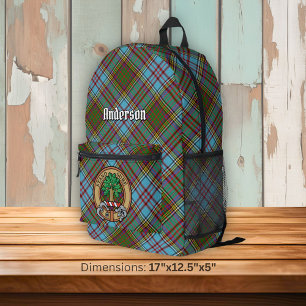 Sac À Dos Imprimé Clan Anderson Crest sur Tartan