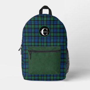 Sac À Dos Imprimé Clan Campbell Plaid Monogrammé