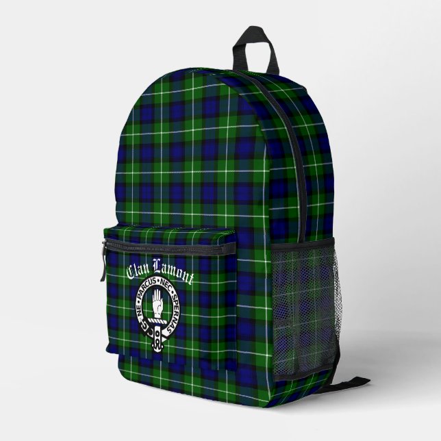 Sac À Dos Imprimé Clan Lamont Crest Badge et Tartan (Coin arrière droit)