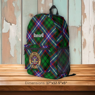 Sac À Dos Imprimé Clan Russell Crête sur Tartan