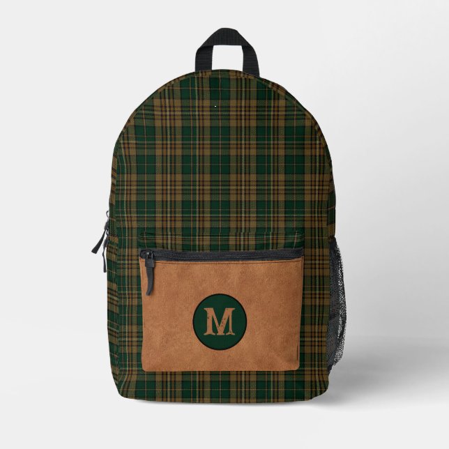 Sac À Dos Imprimé Clan Rustique Fitzsimmons Plaid Monogrammé (Recto)