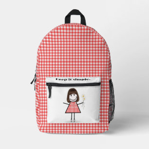 Sac À Dos Imprimé Coche Figure Girl Avec Citation Inspirante