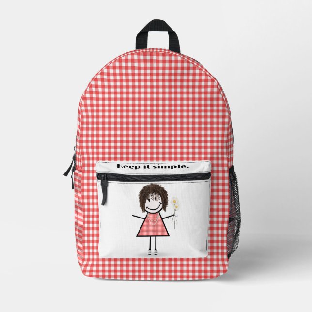 Sac À Dos Imprimé Coche Figure Girl Avec Citation Inspirante (Recto)
