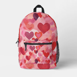 Sac À Dos Imprimé Cœurs aquarelle rose et rouge Coquette romantique