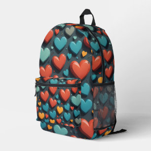 Sac À Dos Imprimé Cœurs colorés, art de la Saint-Valentin 