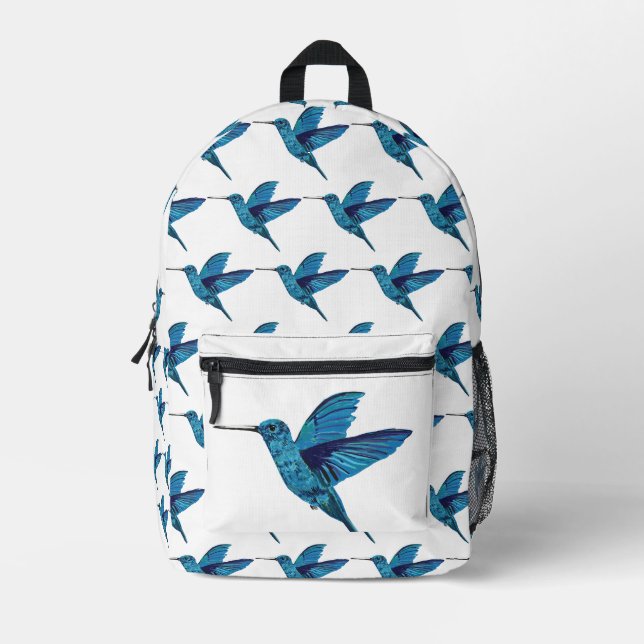 Sac À Dos Imprimé Colibri bleu (Recto)