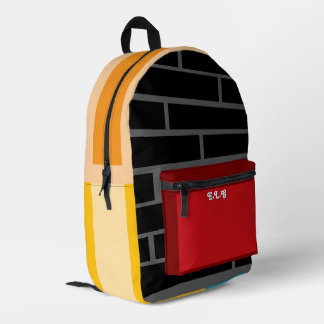 Sac À Dos Imprimé Color block Brick Pattern Colorful Back to School