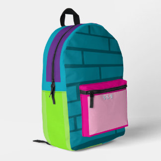 Sac À Dos Imprimé Color block Brick Pattern Colorful Back to School
