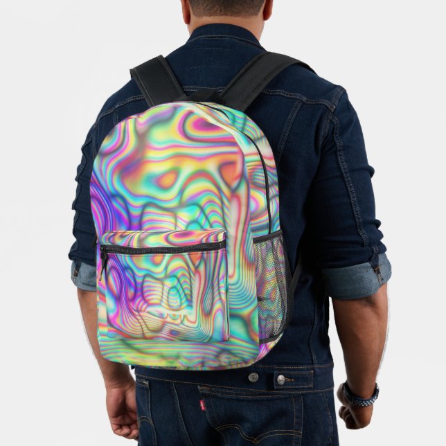 Sac À Dos Imprimé Coloré cool Multicolor Holographique tendance (Insitu (Modèle))
