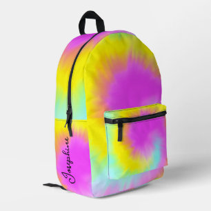 Sac À Dos Imprimé Coloré Tie Dye Pastel Boho Nom