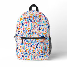🎒 Colorful Abstract Doodle Backpack