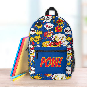 Sac À Dos Imprimé Comic Book Superhero Initiales personnalisées ou t