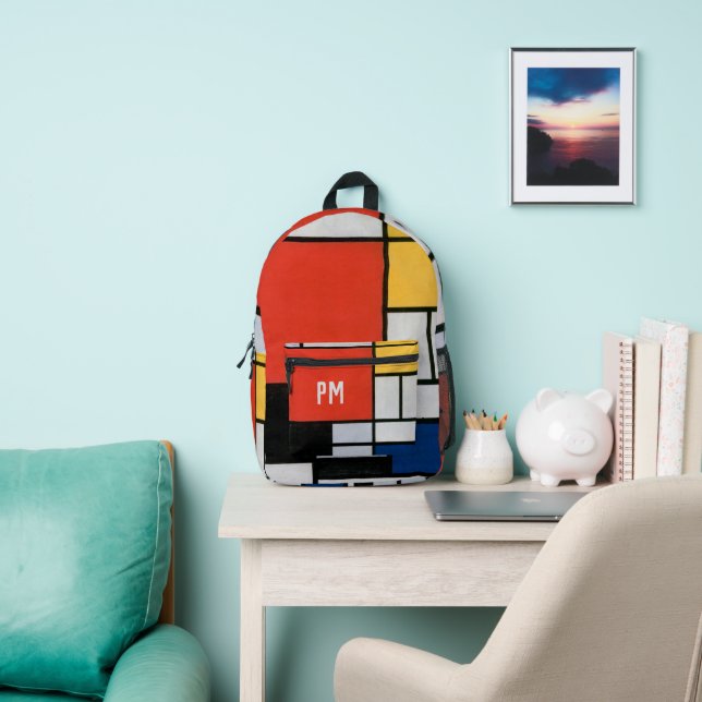 Sac À Dos Imprimé Composition Abstraite vintage par Piet Mondrian (Insitu)