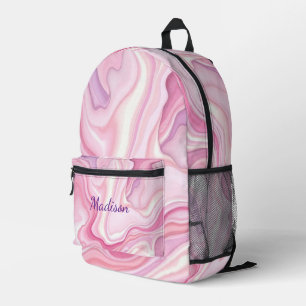 Sac À Dos Imprimé Conception Abstraite de Liquide Rose