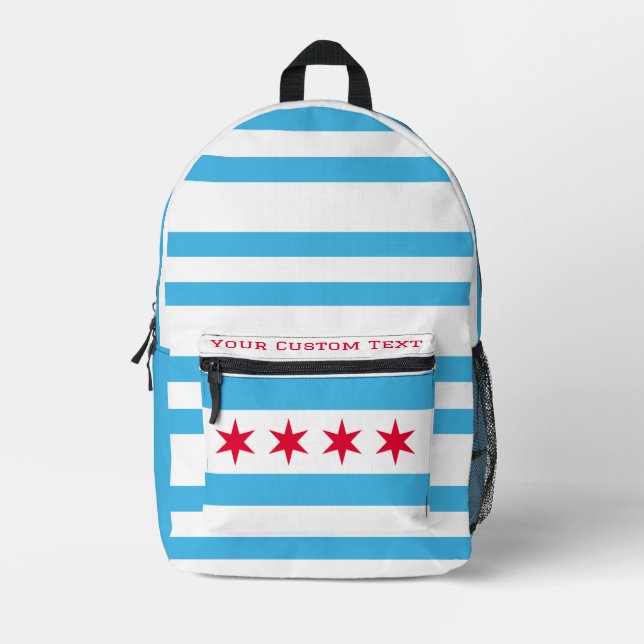 Sac À Dos Imprimé Conception avec le drapeau de chicago, variante pl (Recto)
