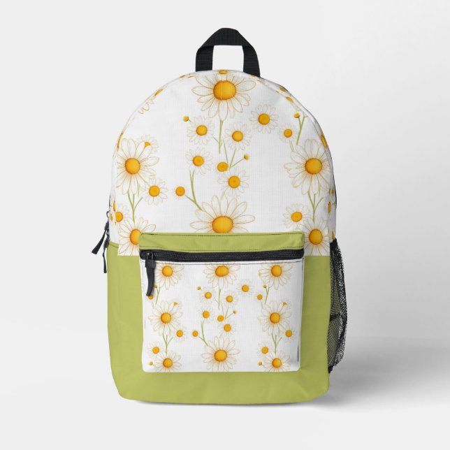 Sac À Dos Imprimé conception customisée marguerite (Recto)