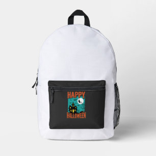 Sac À Dos Imprimé Conception de sorcière de maison hantée Halloween