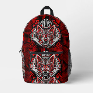 Sac À Dos Imprimé Conception de totem tribal Haida de loup
