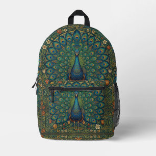 Sac À Dos Imprimé Conception élégante de paon bohème vintage