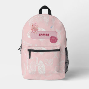 Sac À Dos Imprimé Conception esthétique d'anatomie rose pour étudian