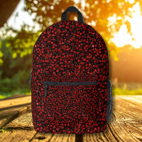 Confettis rouges élégants sur fond noir pailleté