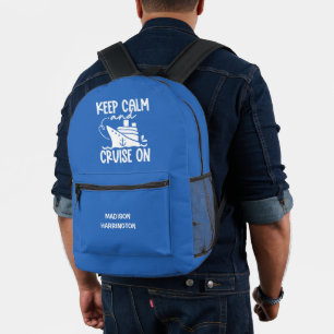 Sac À Dos Imprimé Conserver Le Calme Et La Croisière Sur Le Nom Et L
