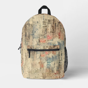 Sac À Dos Imprimé Cool art grunge arrière - plan Bois ancien motif r