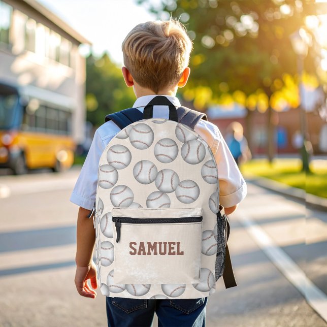 Sac À Dos Imprimé Cool Baseball Kids School Personalized (Personalized Cool Kids Baseball Backpack.)