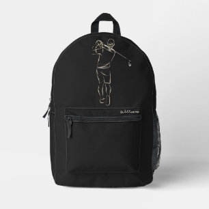 Sac À Dos Imprimé Cool Black Modern Ajouter Votre Nom Classy Masculi