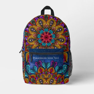 Sac À Dos Imprimé Cool Coloré Moderne Mandala Hippie Ajouter Votre N
