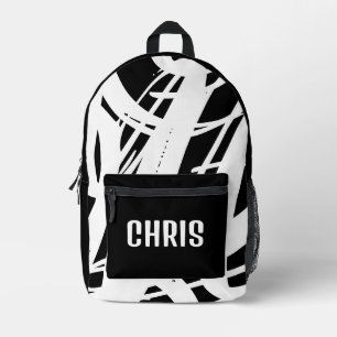 Sac À Dos Imprimé Cool Noir Et Blanc Pour Garçons Filles & Enfants É
