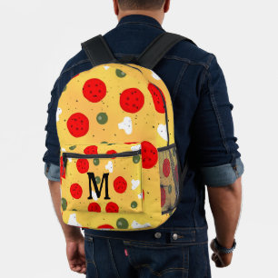 Sac À Dos Imprimé Cool plaisir pizza pepperoni champignon Monogram