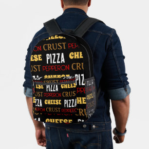 Sac À Dos Imprimé Cool plaisir pizza pepperoni fromage croûte texte 