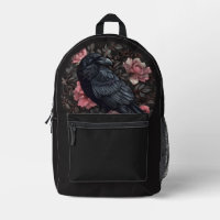 Corbeau gothique fleurs vintages